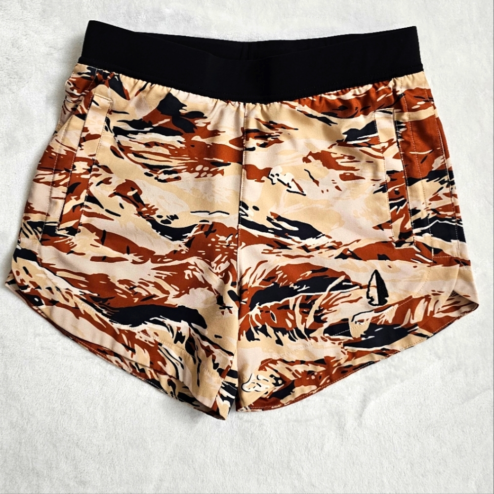 Tachuntfish Drawstring Multicolor Neutral Color Pattern Athletic Shorts Size S